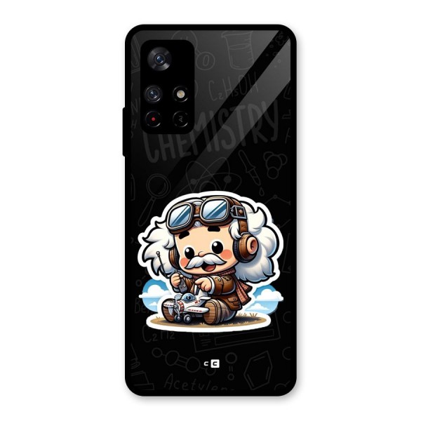 Genius Kid Glass Back Case for Redmi Note 11T 5G