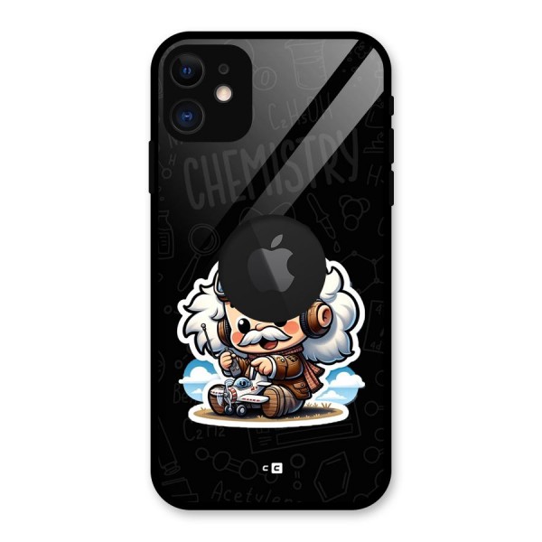 Genius Kid Glass Back Case for iPhone 11 Logo Cut