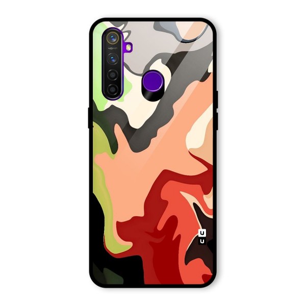 Geometric Abstract Acrylic Oil Pattern Art Glass Back Case for Realme 5 Pro