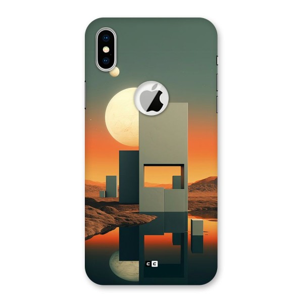 Geometric Sculpture Back Case for iPhone XS Logo Cut