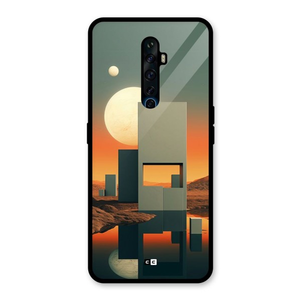 Geometric Sculpture Glass Back Case for Oppo Reno2 F