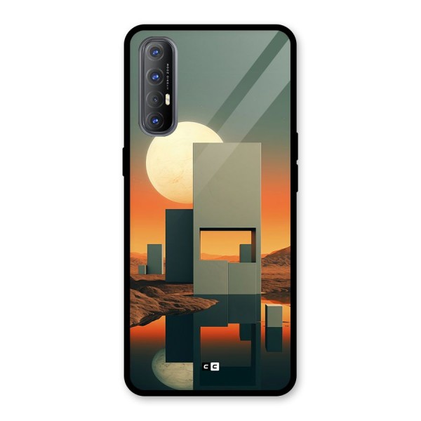 Geometric Sculpture Glass Back Case for Oppo Reno3 Pro