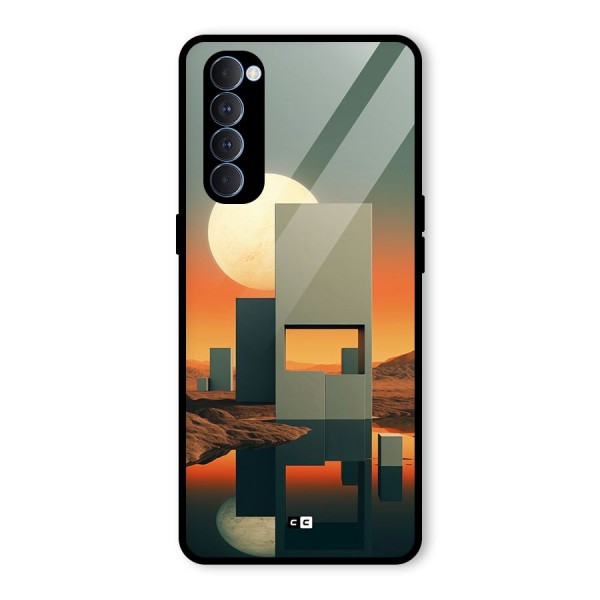 Geometric Sculpture Glass Back Case for Oppo Reno4 Pro