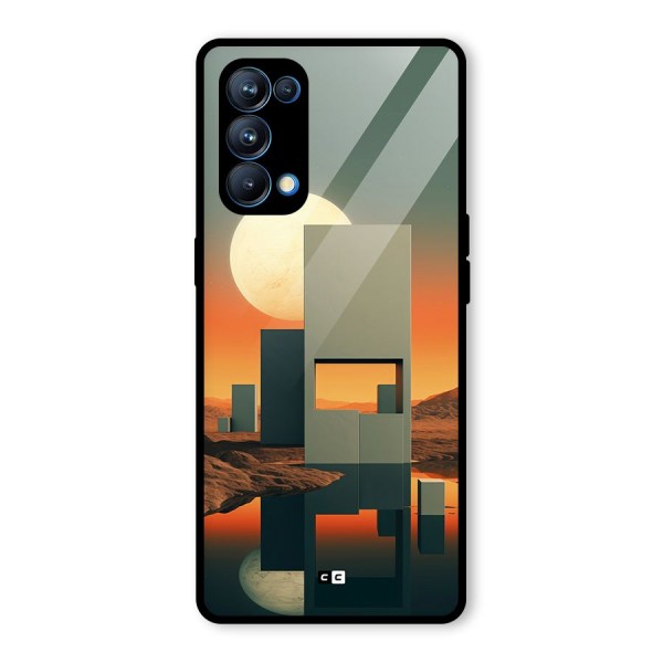 Geometric Sculpture Glass Back Case for Oppo Reno5 Pro 5G