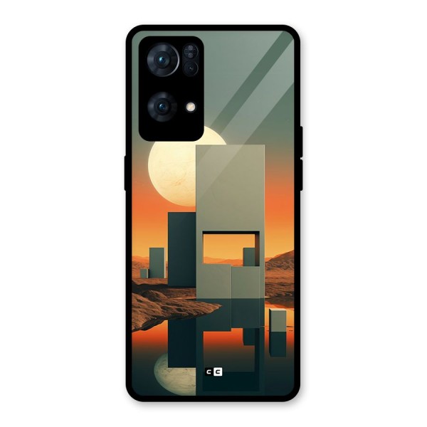 Geometric Sculpture Glass Back Case for Oppo Reno7 Pro 5G