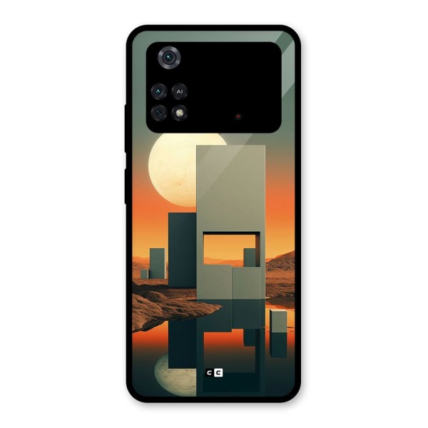 Geometric Sculpture Glass Back Case for Poco M4 Pro 4G