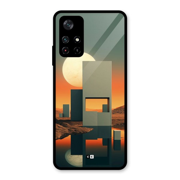 Geometric Sculpture Glass Back Case for Poco M4 Pro 5G