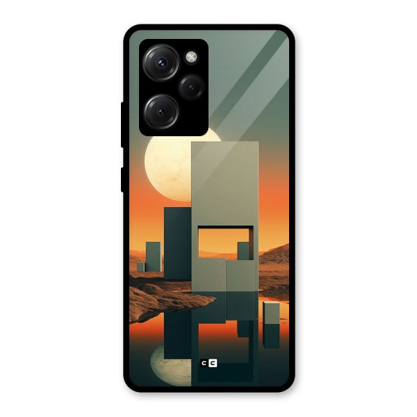 Geometric Sculpture Glass Back Case for Poco X5 Pro