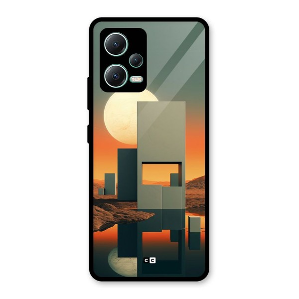 Geometric Sculpture Glass Back Case for Redmi Note 12 5G