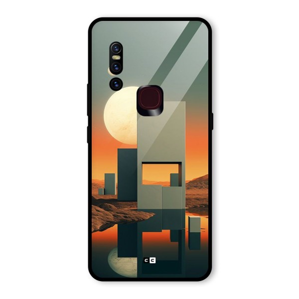 Geometric Sculpture Glass Back Case for Vivo V15