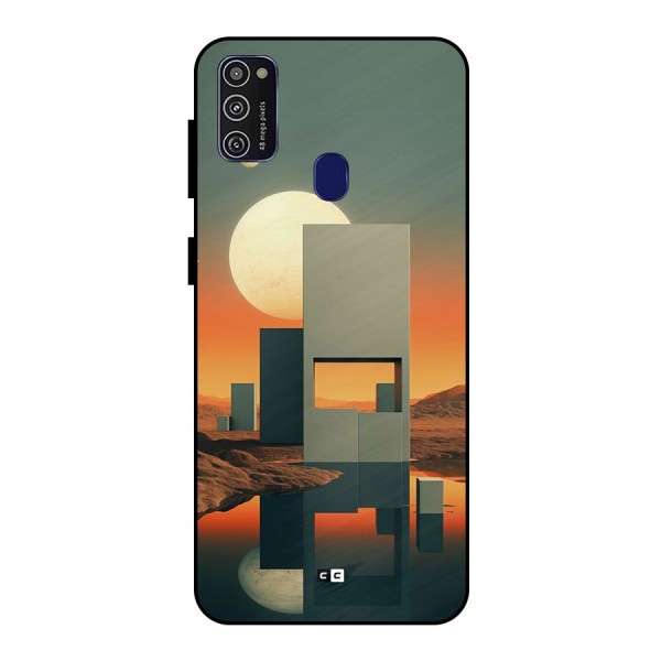 Geometric Sculpture Metal Back Case for Galaxy M21