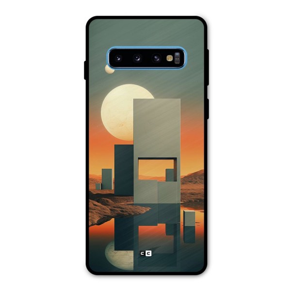 Geometric Sculpture Metal Back Case for Galaxy S10