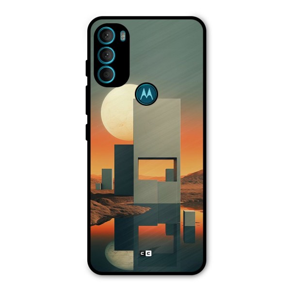 Geometric Sculpture Metal Back Case for Moto G71 5G