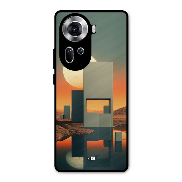 Geometric Sculpture Metal Back Case for Oppo Reno11 5G