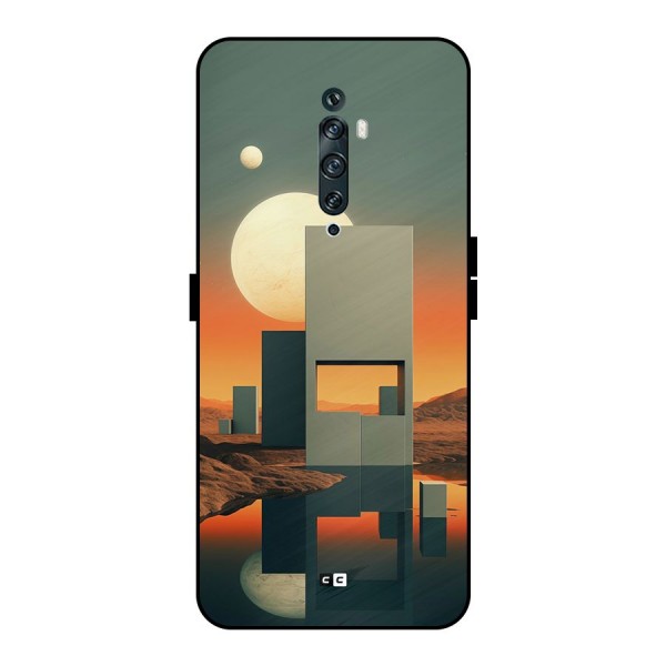 Geometric Sculpture Metal Back Case for Oppo Reno2 F