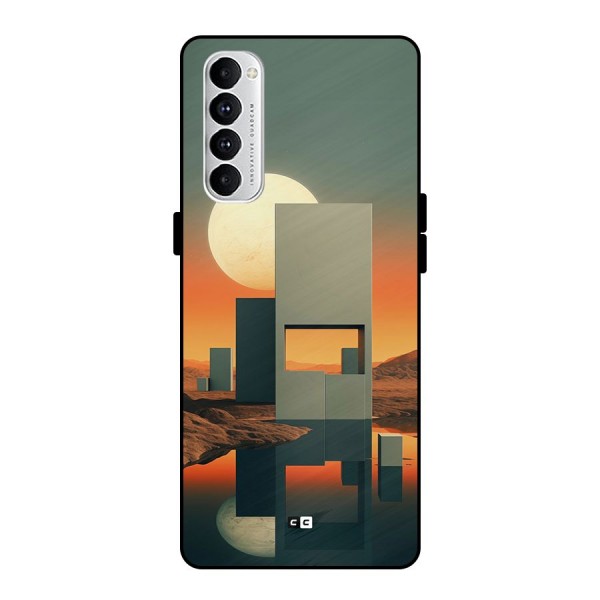 Geometric Sculpture Metal Back Case for Oppo Reno4 Pro