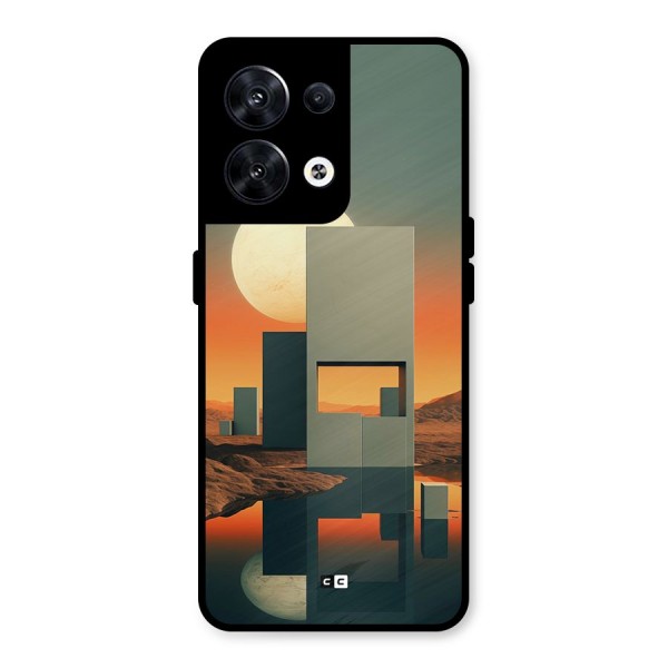 Geometric Sculpture Metal Back Case for Oppo Reno8 5G