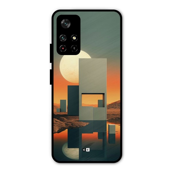 Geometric Sculpture Metal Back Case for Poco M4 Pro 5G