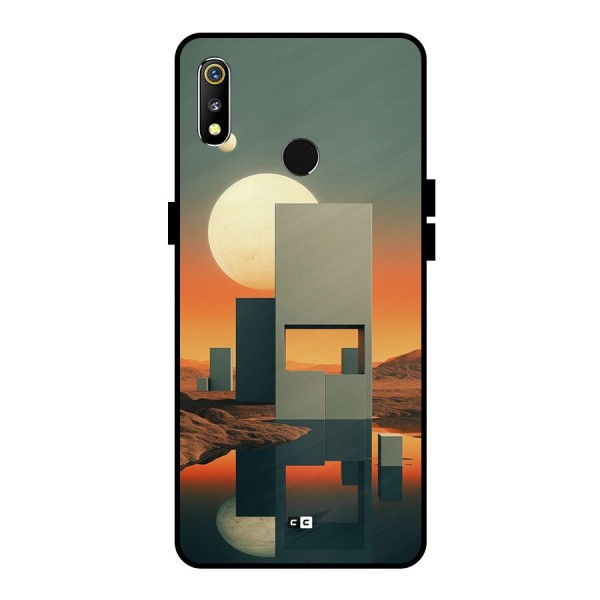 Geometric Sculpture Metal Back Case for Realme 3