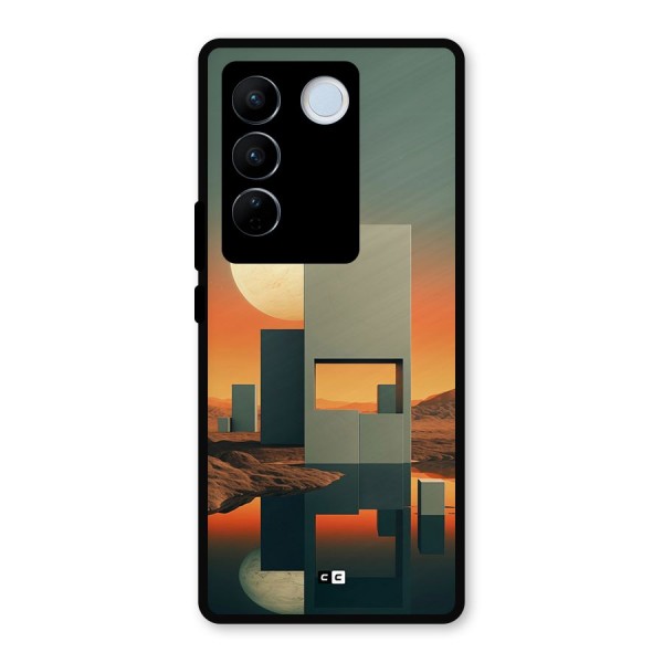 Geometric Sculpture Metal Back Case for Vivo V27 Pro