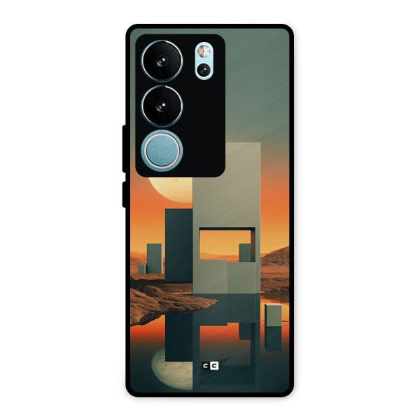 Geometric Sculpture Metal Back Case for Vivo V29 Pro