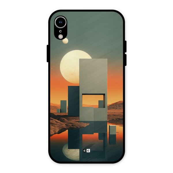 Geometric Sculpture Metal Back Case for iPhone XR