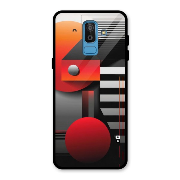 Geometrical Marvel Glass Back Case for Galaxy J8