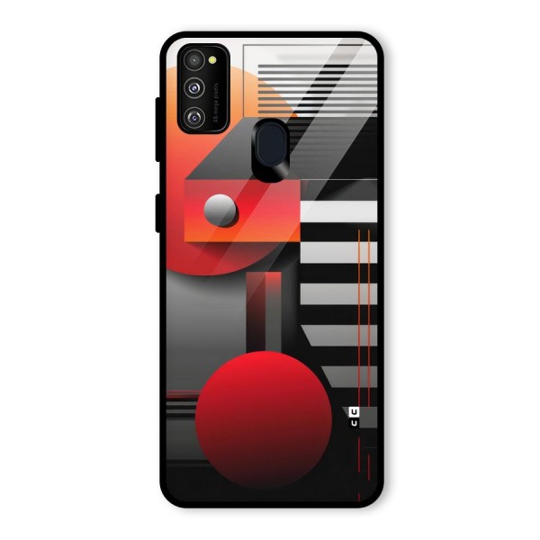 Geometrical Marvel Glass Back Case for Galaxy M30s