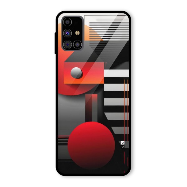 Geometrical Marvel Glass Back Case for Galaxy M31s