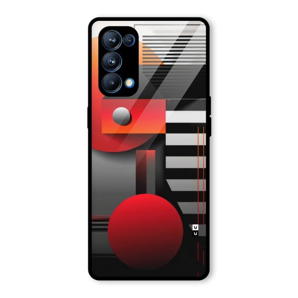 Geometrical Marvel Glass Back Case for Oppo Reno5 Pro 5G