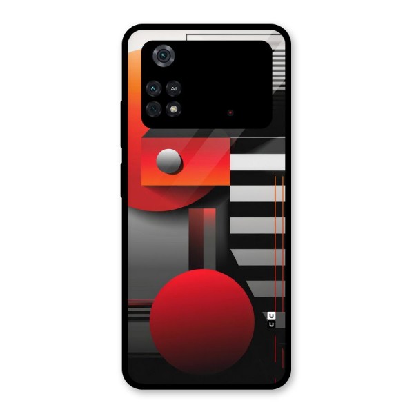 Geometrical Marvel Glass Back Case for Poco M4 Pro 4G