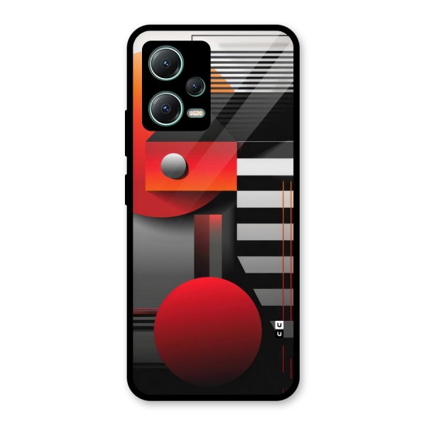 Geometrical Marvel Glass Back Case for Poco X5