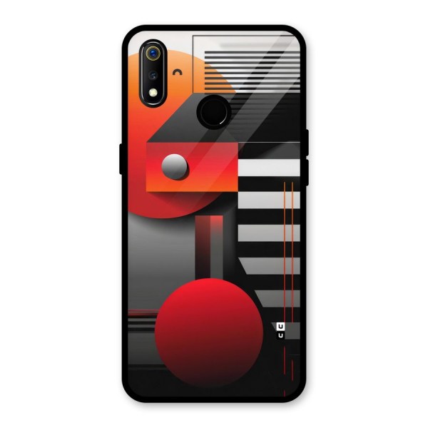 Geometrical Marvel Glass Back Case for Realme 3