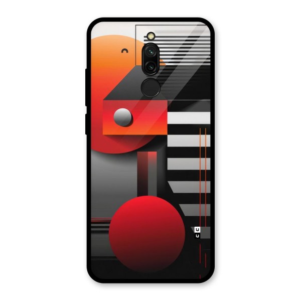 Geometrical Marvel Glass Back Case for Redmi 8