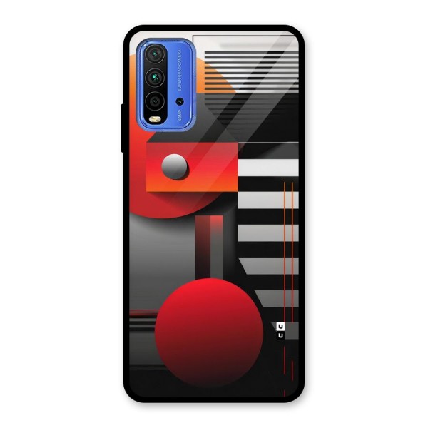 Geometrical Marvel Glass Back Case for Redmi 9 Power