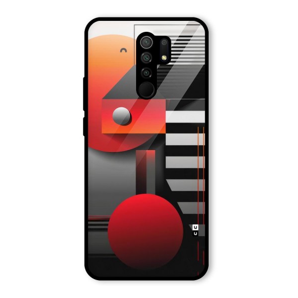 Geometrical Marvel Glass Back Case for Redmi 9 Prime