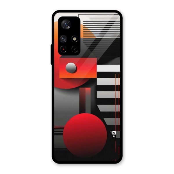 Geometrical Marvel Glass Back Case for Redmi Note 11T 5G