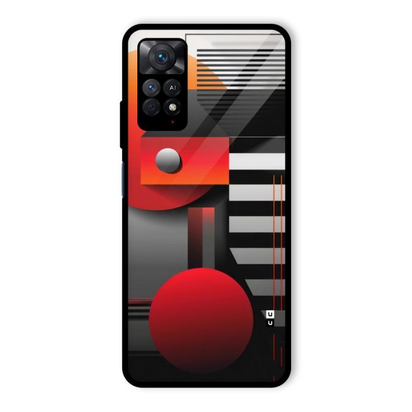 Geometrical Marvel Glass Back Case for Redmi Note 11 Pro