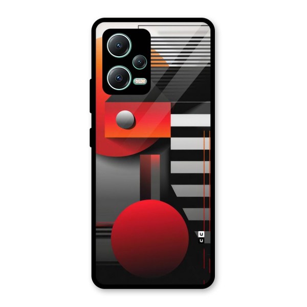 Geometrical Marvel Glass Back Case for Redmi Note 12 5G