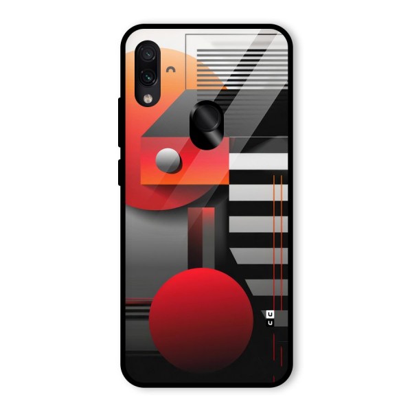 Geometrical Marvel Glass Back Case for Redmi Note 7