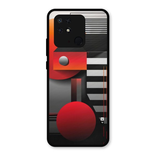 Geometrical Marvel Metal Back Case for Redmi 10