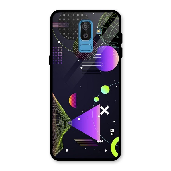 Geometrical Wireframe Glass Back Case for Galaxy J8