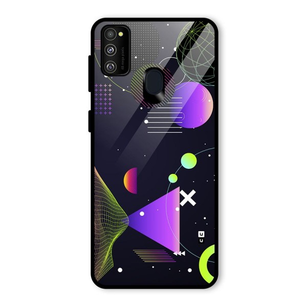 Geometrical Wireframe Glass Back Case for Galaxy M30s