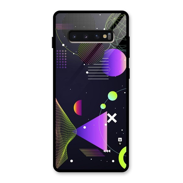 Geometrical Wireframe Glass Back Case for Galaxy S10 Plus