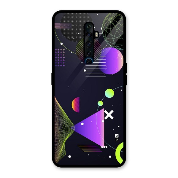 Geometrical Wireframe Glass Back Case for Oppo Reno2 F