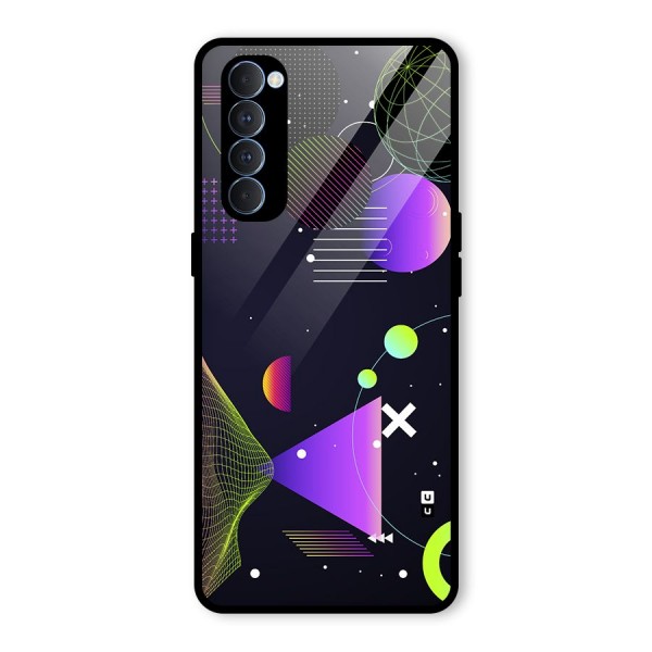 Geometrical Wireframe Glass Back Case for Oppo Reno4 Pro