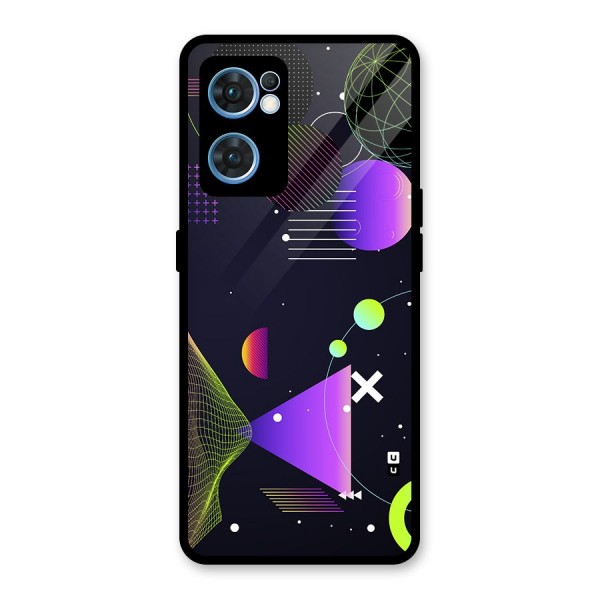 Geometrical Wireframe Glass Back Case for Oppo Reno7 5G