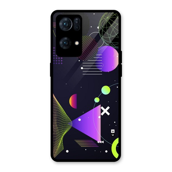 Geometrical Wireframe Glass Back Case for Oppo Reno7 Pro 5G