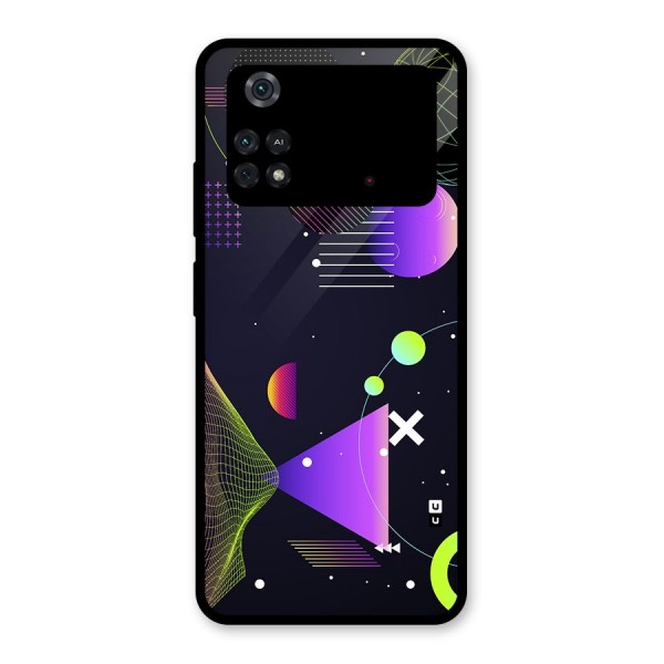 Geometrical Wireframe Glass Back Case for Poco M4 Pro 4G