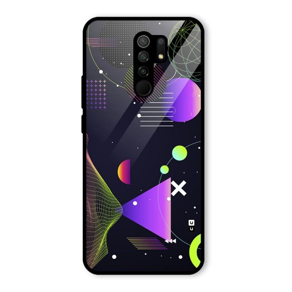 Geometrical Wireframe Glass Back Case for Redmi 9 Prime